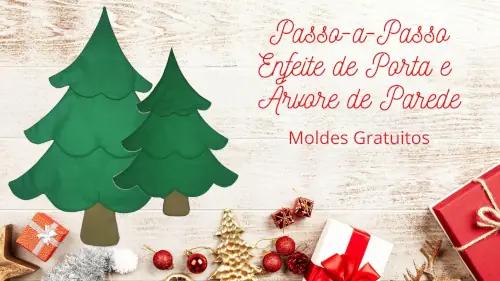 Árvore de parede e enfeite de porta de Natal